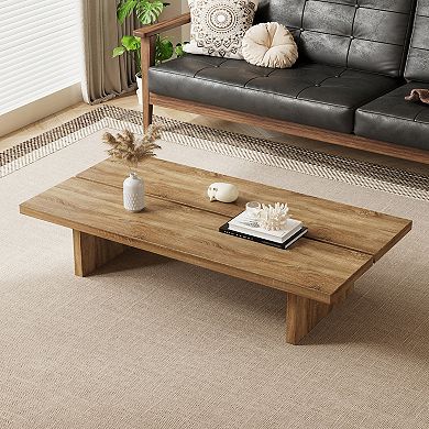 Mid Century Rectangular Coffee Table with 2 Legs