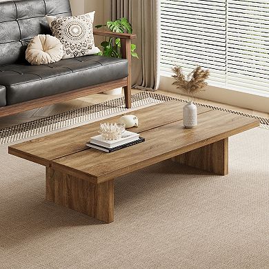 Mid Century Rectangular Coffee Table with 2 Legs