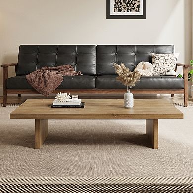 Mid Century Rectangular Coffee Table with 2 Legs