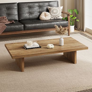 Mid Century Rectangular Coffee Table with 2 Legs