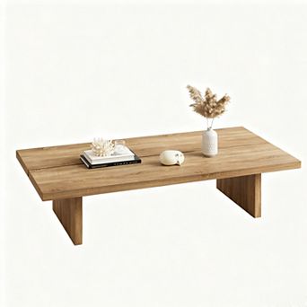 Mid Century Rectangular Coffee Table with 2 Legs
