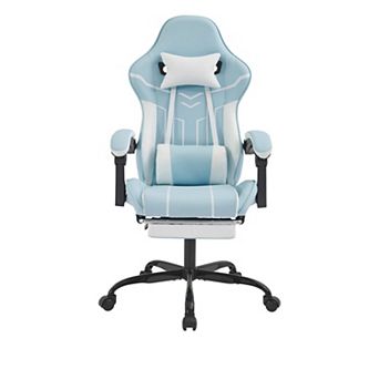 Ergonomic Gaming Chair with Footrest & Massage Lumbar Support