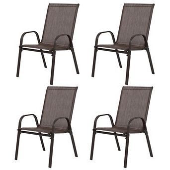 Set of 4 Outdoor Folding Patio Chairs