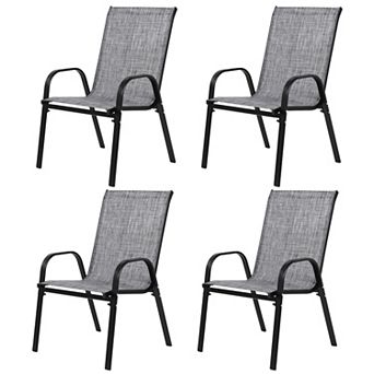 Set of 4 Outdoor Folding Patio Chairs