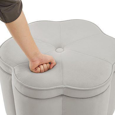 Set of 2 Flower Shaped Petal Storage Ottomans