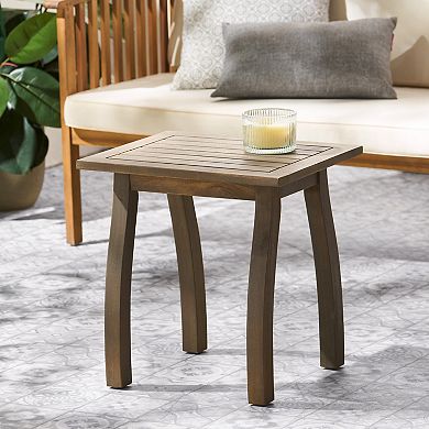 Weather Resistant Acacia Wood Accent Side Table