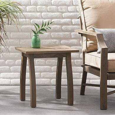 Weather Resistant Acacia Wood Accent Side Table