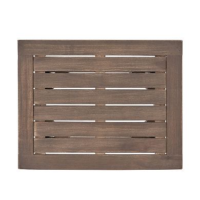 Weather Resistant Acacia Wood Accent Side Table