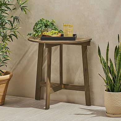Half-Round Folding Acacia Wood Bistro Table