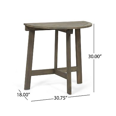 Half-Round Folding Acacia Wood Bistro Table