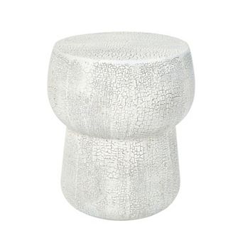 Double Barrel Concrete Side Table for Patio, Garden & Backyard