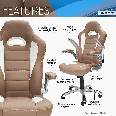 Office Chair with Flip-Up Arms, Locking Tilt and Pneumatic Height