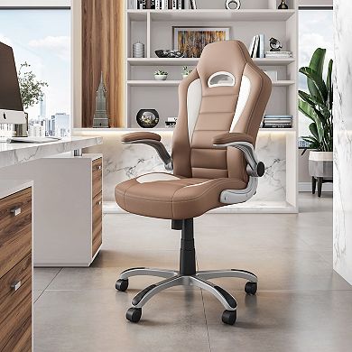 Office Chair with Flip-Up Arms, Locking Tilt and Pneumatic Height