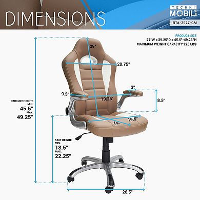Office Chair with Flip-Up Arms, Locking Tilt and Pneumatic Height