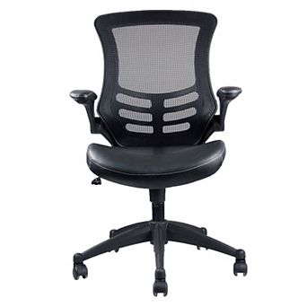 Stylish Mid-Back Mesh Office Chair with Adjustable Flip-Up Arms, Lumbar Support