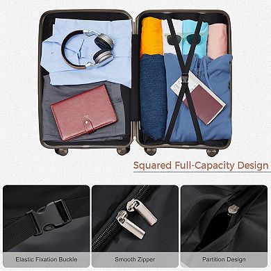 3-Piece Travel Luggage Set, 20" 24" 28" Sizes and 360° Spinner Wheels