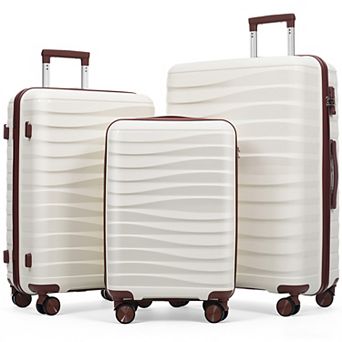3 pc Travel Luggage Set, 20" 24" 28" Sizes and 360° Spinner Wheels