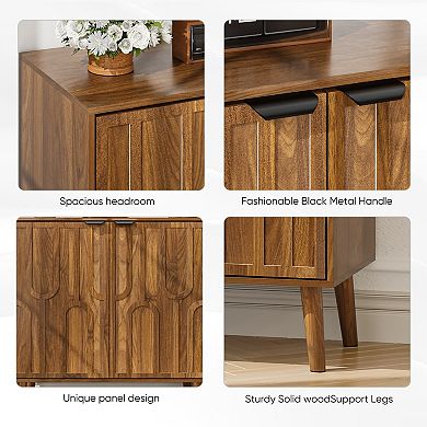 31.5" Farmhouse Sideboard Buffet Cabinet with Paper Clip Design
