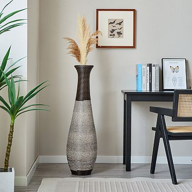 Hand-Woven 39.3" Tall PVC Rattan Floor Vase