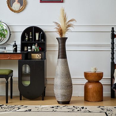 Hand-Woven 39.3" Tall PVC Rattan Floor Vase
