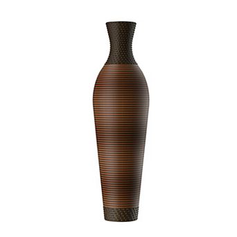39" Tall Rattan Floor Vase for Farmhouse Boho Living Room, Entryway, Office