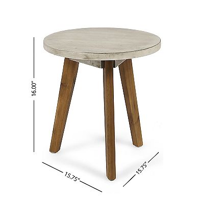 Mid-Century Tripod End Table for Patio, Deck, Living Room