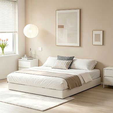 HOMZENE Box Spring, Metal Frame Mattress Foundation with Fabric Cover, High Profile, Easy Assembly
