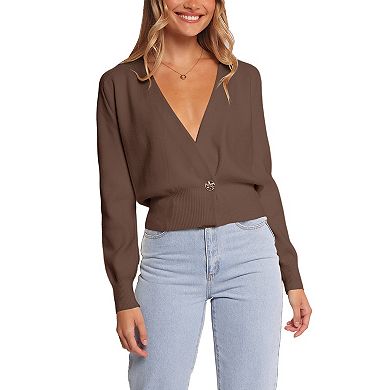 Women's V-Neck Cardigan Long Sleeve Button Down Casual Sweater