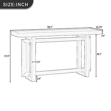 59.1" Painted Entryway Console Table with Pine Veneer