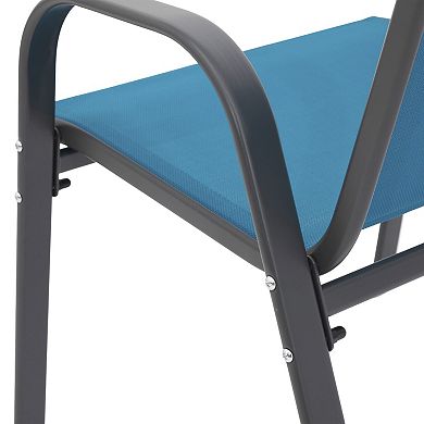 Set of 6 Patio Folding Camping Chairs with Armrests & High Back