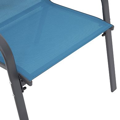 Set of 6 Patio Folding Camping Chairs with Armrests & High Back