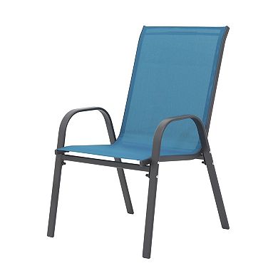 Set of 6 Patio Folding Camping Chairs with Armrests & High Back