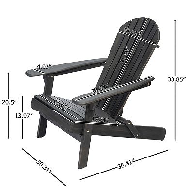 Outdoor Patio Wood Folding Adirondack Chair