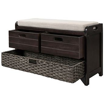 Storage Bench with Removable Basket & 2 Drawers