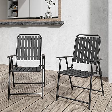2-Piece Folding Chair Set for Balcony, Patio, Garden, No Assembly Required