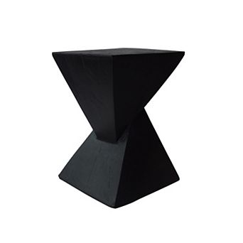 Modern Hourglass Side Table for Living Room, Bedroom, Patio, No Assembly Required