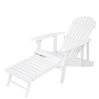 Wood Folding Adirondack Chair with Slatted Seat, Wide Armrests