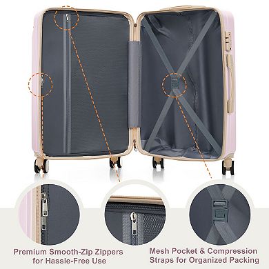 3-Piece 20"/24"/28" Hardside Luggage Set for Travel