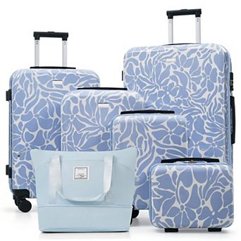 6 pc Luggage Set, 14"/16"/20"/24"/28" and Expandable Duffel Bag