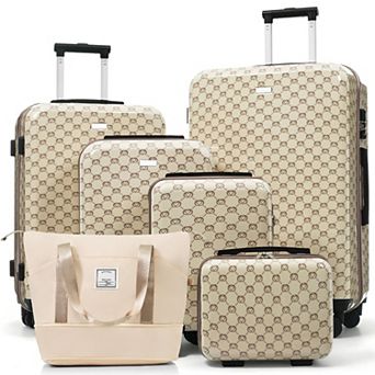 6 pc Luggage Set, 14"/16"/20"/24"/28" and Expandable Duffel Bag