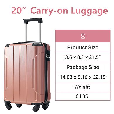 20" Hardshell ABS Carry-On Luggage for Travel