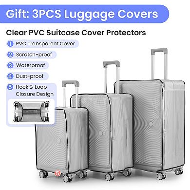 3-Piece Expandable Hardside Luggage Set 20"/24"/28"