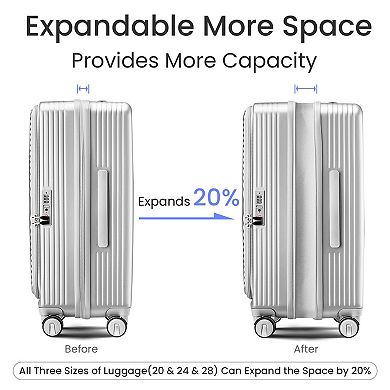 3-Piece Expandable Hardside Luggage Set 20"/24"/28"