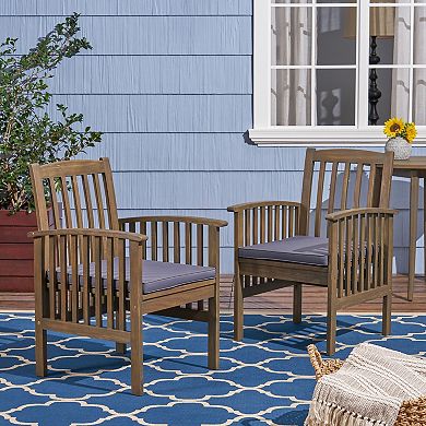 Set of 2 Patio Dining Chairs with Water Resistant Cushions