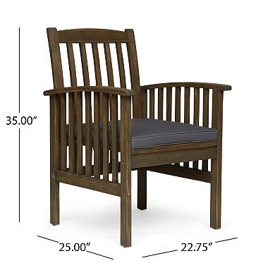 Set of 2 Patio Dining Chairs with Water Resistant Cushions