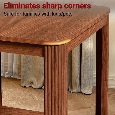 Set of 2 Rounded Corner Square End Tables
