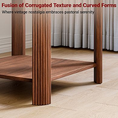 Set of 2 Rounded Corner Square End Tables