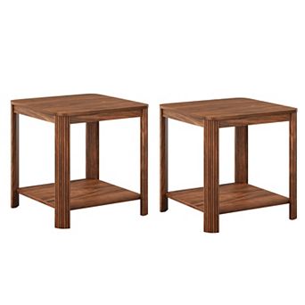 Set of 2 Rounded Corner Square End Tables
