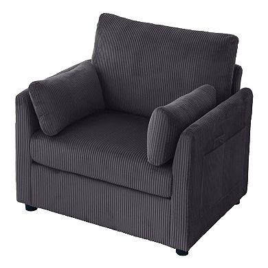 37.75" Oversized Accent Chair with 2 Pillows