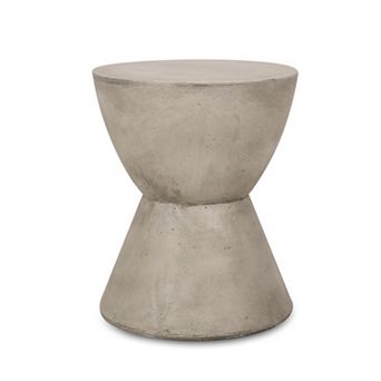 Outdoor Lightweight Concrete Side Table, No Assembly Required